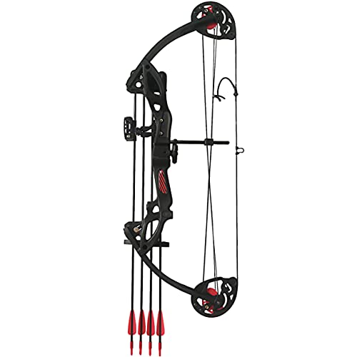 Black Right-Handed Youth Compound Bow Archery for Beginners, 19-28" Draw