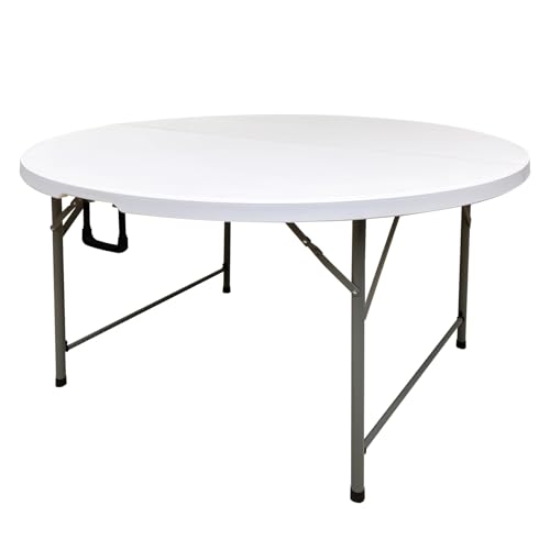54 Inch Round Folding Table - Portable 4.5ft Bifold Design for Indoor & Outdoor Use