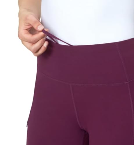 X-Large Women's Moisture-Wicking Cropped Leggings with Side Zip Pockets - Purple