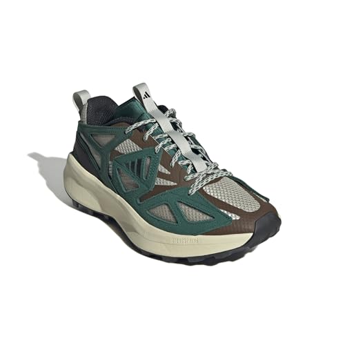 Adidas Men's Kantai Trail Shoes 10.5 Putty Grey/Black/Green Lightweight Outdoor Sneakers
