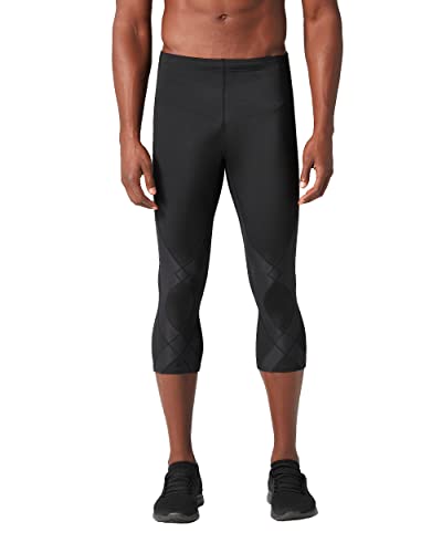 CW-X Men's Stabilyx 3/4 Compression Tights Large Black Activewear