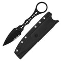 Black Fixed Blade Knife with 2.56-inch 440C Blade & Sheath - Stealth Accessory