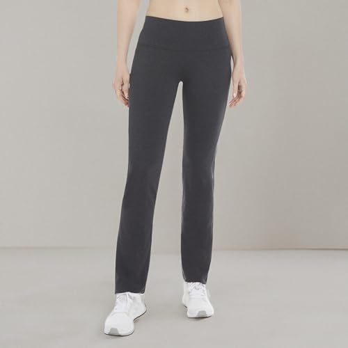 Women's Cotton Stretch Yoga Pants Large Charcoal Heather - Energy Zone