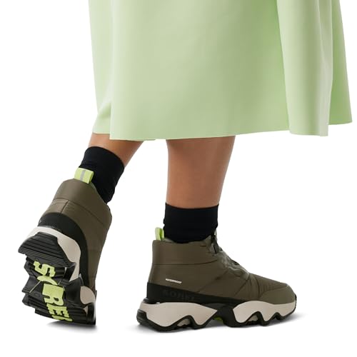 Sorel Women's Kinetic Impact Puffy Waterproof Winter Boots - Stone Green, Black