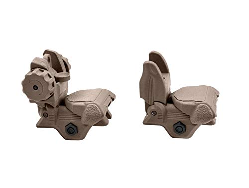 Polymer Flip up Backup Sight Front and Rear Sight 20mm Rail (Tan)