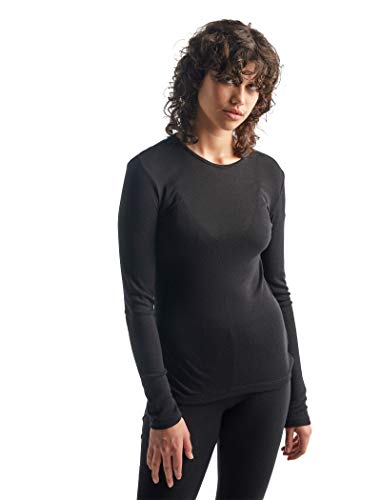 Icebreaker Merino Women's 175 Everyday Cold Weather Base Layer Long Sleeve Crewneck - Large Black