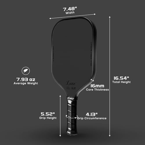 Luzz Pickleball Paddle Cannon - T700 Carbon Fiber Honeycomb Core, Offensive Design