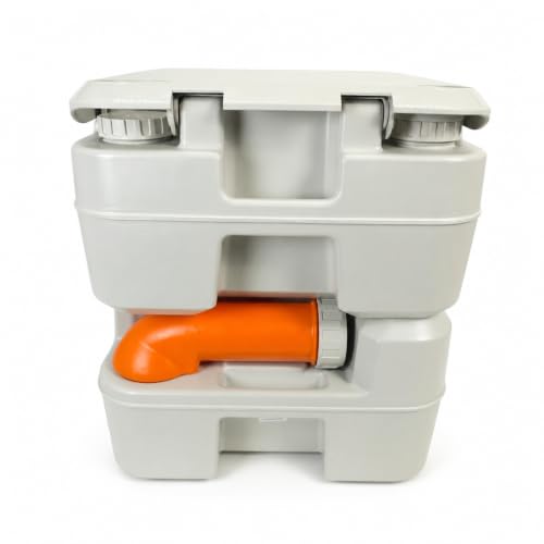 SEAFLO 5.3 Gallon Portable Camping Toilet with Dual Tanks, Level Indicator, & 4-Year Warranty