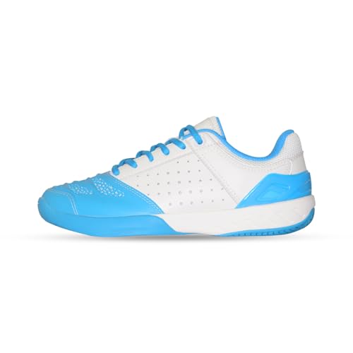 Kids Fencing Shoes - Blue White Sneakers for Boys Girls, Youth Epee Sabre Foil, 4 Big Kid