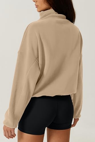 Women’s Half Zip Fleece Sweatshirt - Cozy Sherpa Pullover for Winter