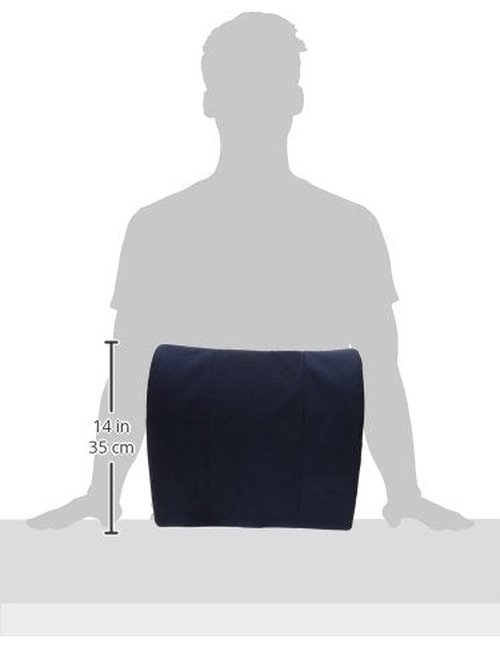 DMI Lumbar Support Pillow for Chair to Assist with Back Support with Removable Washable Cover to Ease Lower Back Pain and Discomfort while Improving Posture,14 x 13 x 5,Contoured Foam,Premium,Navy