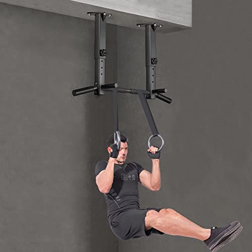 Ceiling Mounted Pull Up Bar for Joist Mounting - Heavy Duty Steel Fitness Equipment