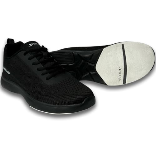 Pyramid Men’s Path Lite Black Bowling Shoes - 12 / Unisex Athletic Fit, Breathable Mesh Upper