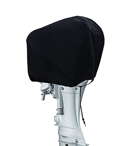 Boat Outboard Motor Cover Fits Up to 20HP Black Waterproof Durable