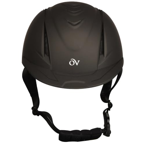 Adult Deluxe Riding Helmet - Lightweight Breathable Equestrian Safety Helmet - Black, Medium-Large