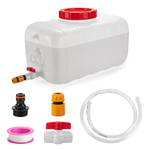 LJJJXXX 6.6 Gallon Portable Water Storage Container with Faucet - 17.7 x 11.8 x 11.8in for Camping & Outdoor Use