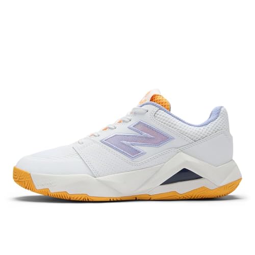 New Balance Women's FuelCell Delray V2 Tennis Shoes White Hot Marigold 8