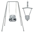 FUNLIO 2-in-1 Baby Jumper and Swing Set with Stand - Grey, Foldable & Safe