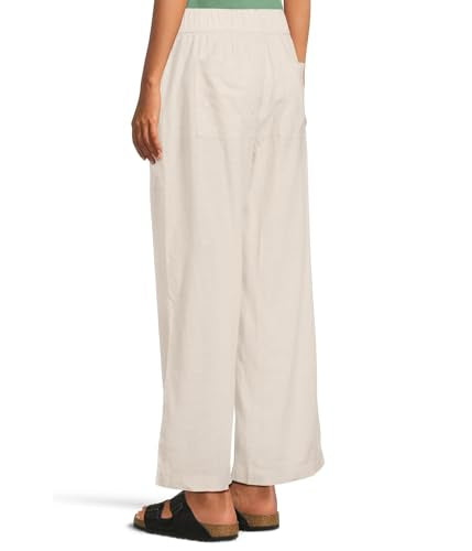Toad&Co Women's Taj Hemp Wide Leg Pants Large Oatmeal - Relaxed Fit, Pull-On Style