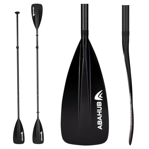 Abahub Black 4-Section Carbon Fiber SUP Kayak Paddle - Lightweight & Adjustable