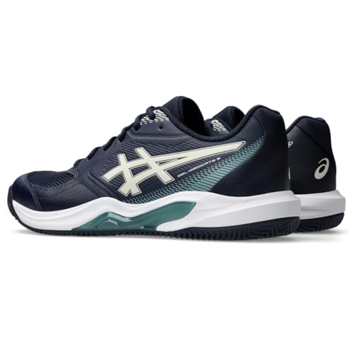 ASICS Men's Gel-Dedicate 9 Clay Tennis Shoes 9.5 White/Vintage Khaki, Midnight/Oatmeal