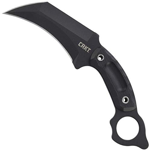 CRKT Du Hoc Fixed Blade Knife with Sheath - Tactical Karambit, Black, 2630