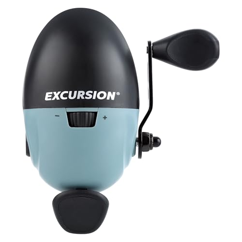 Shakespeare Excursion Spincast Fishing Reel, Size 6, Ultra-Ergonomic Reel Design, Stamped Steel Handle Arm, Pre-spooled with Stren Line