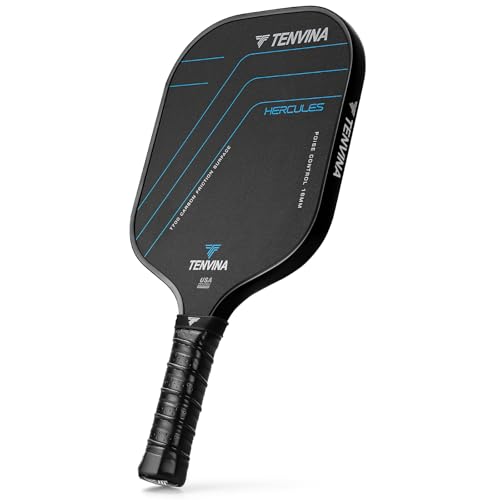 Wider Black Pickleball Paddle - 16mm Carbon Fiber, USAPA Approved, Strong Spin & Power