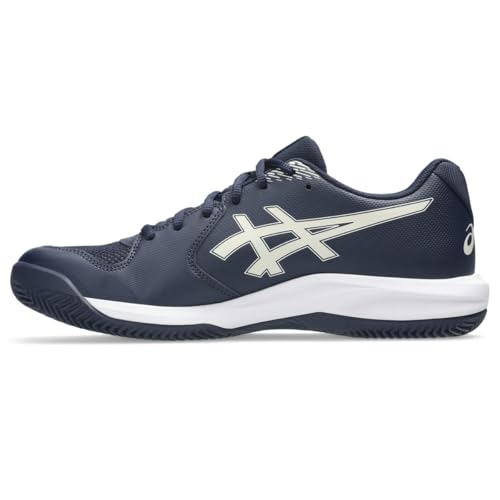 ASICS Men's Gel-Dedicate 9 Clay Tennis Shoes 9.5 White/Vintage Khaki, Midnight/Oatmeal