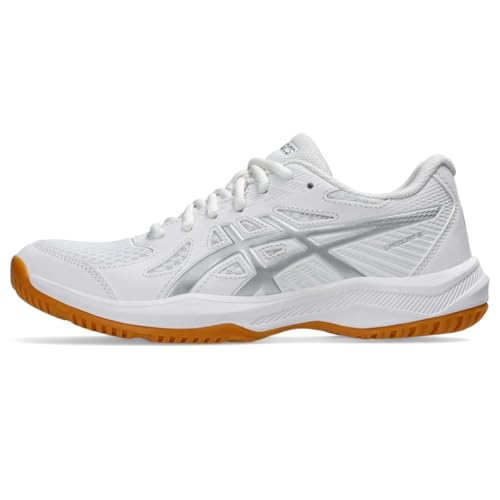 ASICS Women's Upcourt 6 Volleyball Shoes - Size 8.5, White Silver