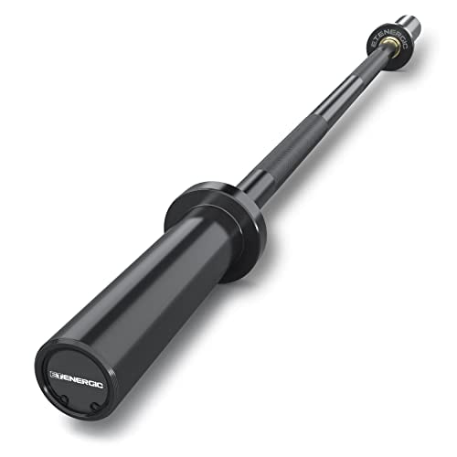 E.T.ENERGIC 4FT Black Chrome Steel Olympic Barbell 500LB Capacity for Home Gym
