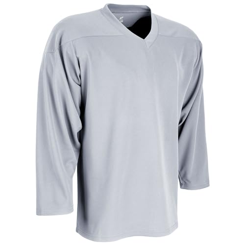 Men's Hockey Jersey - Silver Large Faceoff Polyester Sports Apparel
