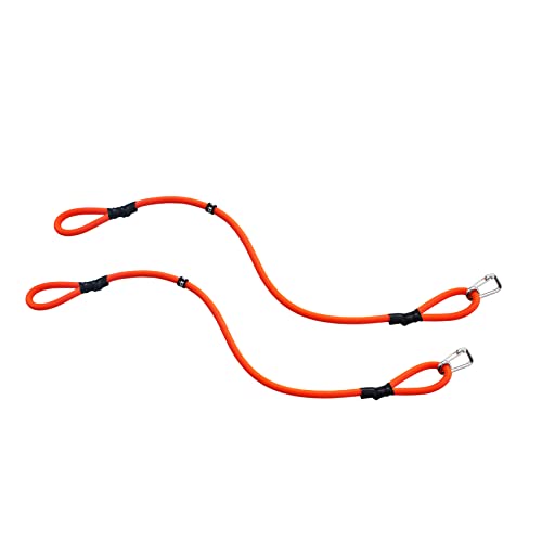 Orange Bungee Dock Lines 40in Stretches to 70in for Boating & Marine Docking