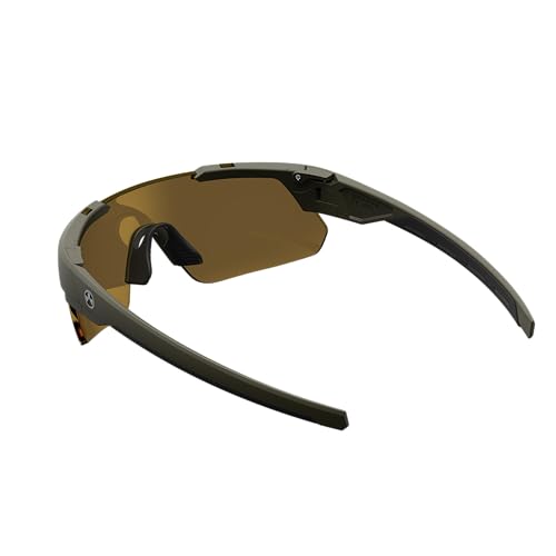 Magpul Defiant Tactical Glasses Sport Sunglasses for Men, Olive Drab Green Frame, Polarized Bronze Lens with Gold Mirror