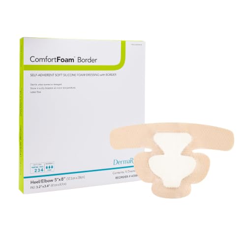 DermaRites ComfortFoam Border Heel and Elbow Dressings 5 x 8 Inch - 5 Count