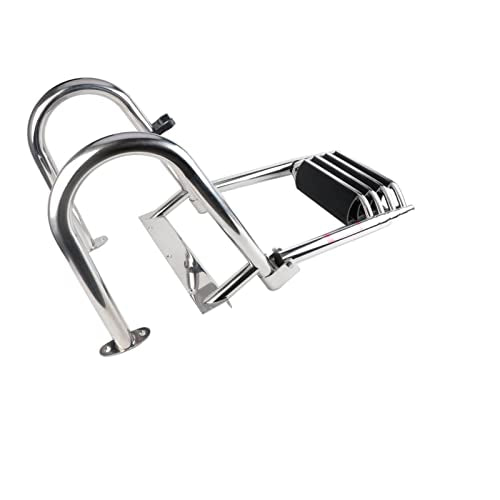 Heavy Duty Telescoping Boat Ladder with Wide Steps & Hand Railings - 4 Step Dock Ladder for Watercraft