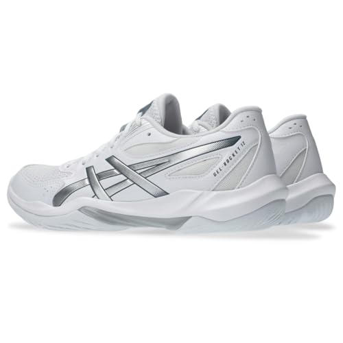 ASICS Women's Gel-Rocket 12 Volleyball Shoes - White & Silver, Size 7
