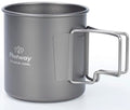 450ml Titanium Camping Mug - Ultralight Backpacking Cup with Foldable Handle
