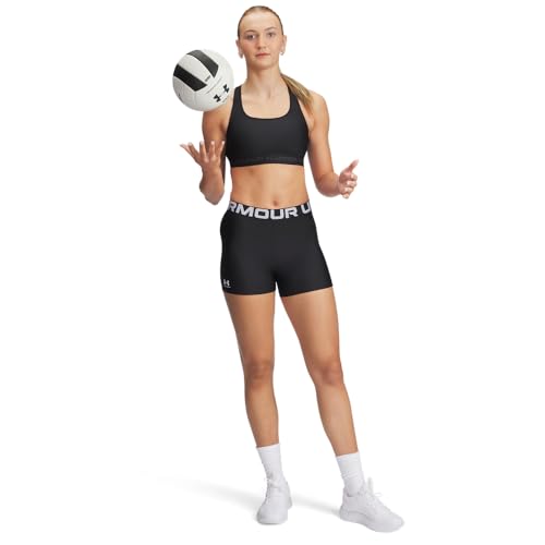 Under Armour Women's Crossback Mid Impact Sports Bra - Small Black/Jet Gray