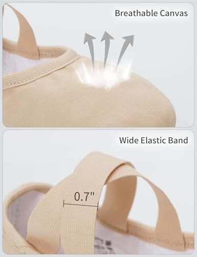 Dayrose Women's Ballet Flats Nude 4 - Highly Stretchy Split Sole Shoes