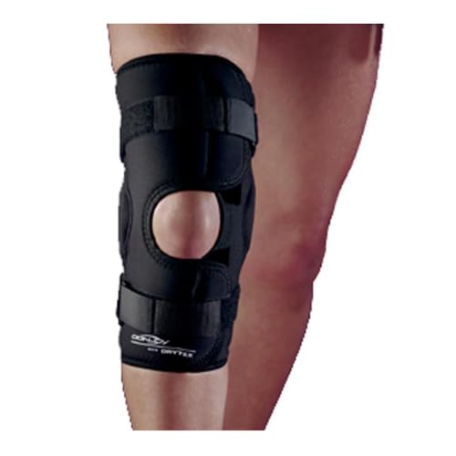 DonJoy Deluxe Hinged Knee Brace - Medium, Drytex Sleeve, Support for Ligament Injuries