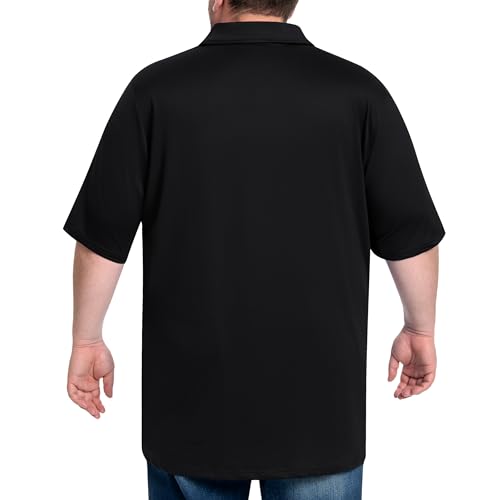 Big & Tall Men's Polo Shirt - UPF 50+ Quick Dry 3X-Large Black