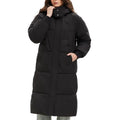 PUFFIT Women's Long Puffer Jacket - Thickened Winter Down Coat, Medium Black