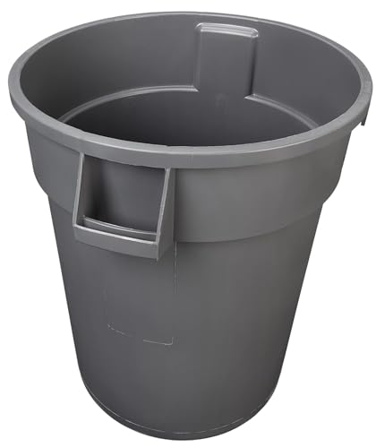Heavy Duty 32 Gallon Round Trash Can - Pack of 2, Outdoor Waste Baskets