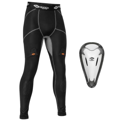 Adult Hockey Compression Pant with Protective Cup - Black, Small
