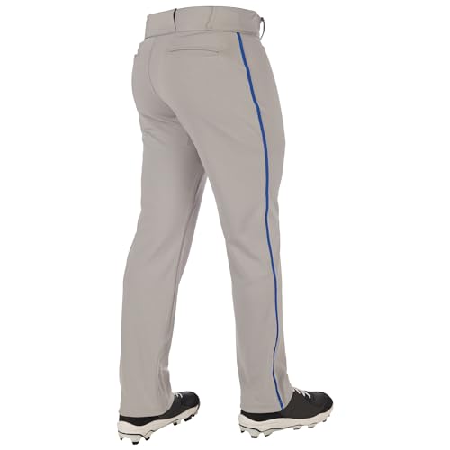 Champro Men's Triple Crown 2.0 Open Bottom Baseball Pants Large Grey & Royal