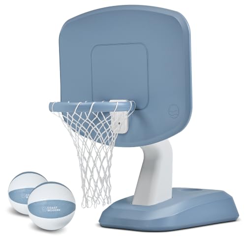 Coast Modern Outdoor Pool Basketball Hoop with Large Backboard & Water Basketballs