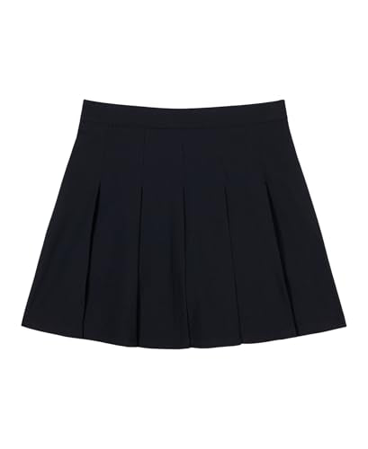 Girls' Navy Pleated School Uniform Skirt with Cell Phone Pocket - 3-5