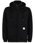 BOCOMAL Men's Heavyweight 14oz Zipper Hoodie Mock-Neck Fleece Jacket - Large Black