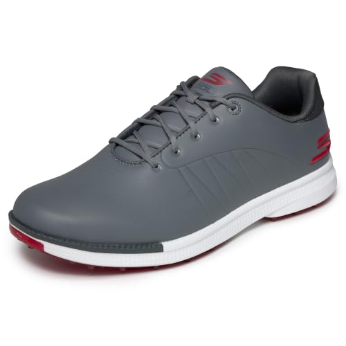 Skechers Men's Tempo Waterproof Golf Shoes 10.5 Wide Gray/Red